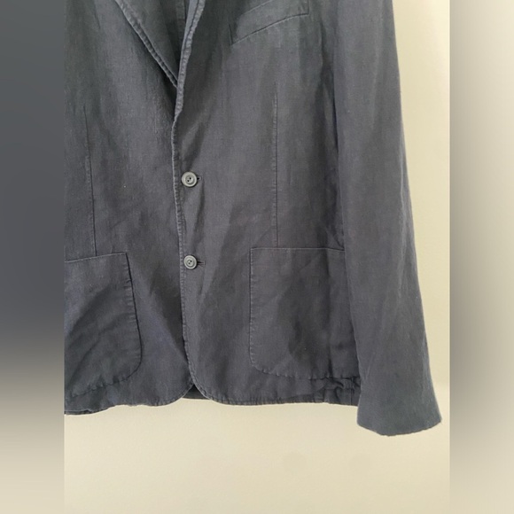 Vince Navy Relaxed 100% Hemp Blazer Coastal Resort Summer Jacket Sports Coat M - Picture 2 of 7